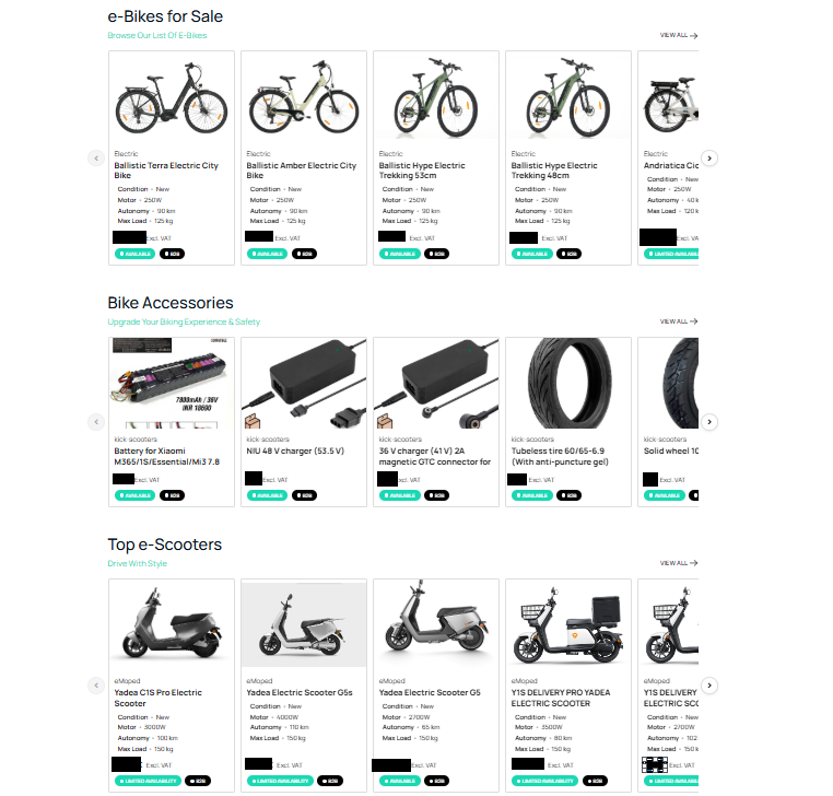 Vendor sourcing bicycles and e-bikes